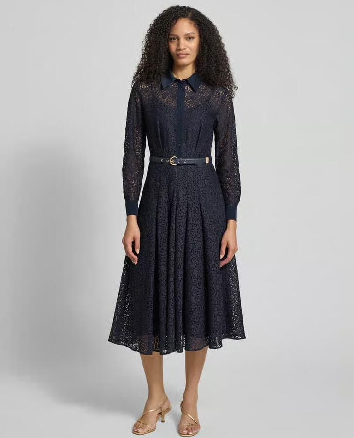Max Mara Studio Uitlopend overhemdjurk van Alençon-kant Model 'MSTRICORDO' - Foto 2