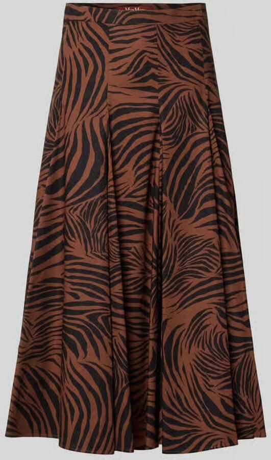 Max Mara Studio Uitlopende midi-rok van puur katoen model 'PANTEON' - Foto 2