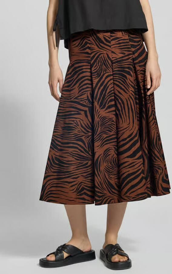 Max Mara Studio Uitlopende midi-rok van puur katoen model 'PANTEON' - Foto 2