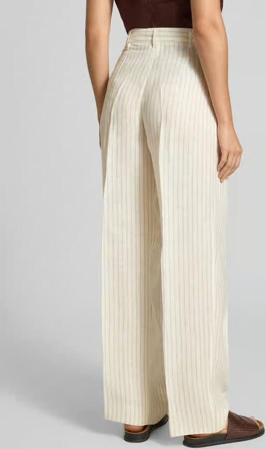 Max Mara Studio Wide leg linnenbroek met tunnelkoord model 'PELOTA'