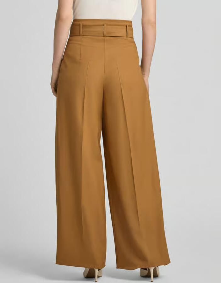 Max Mara Studio Wide leg pantalon van zuivere scheerwol model 'SERIO'