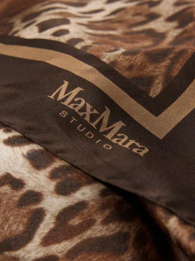Max Mara Studio Zijden sjaal met dierenprint model 'AQUILA'