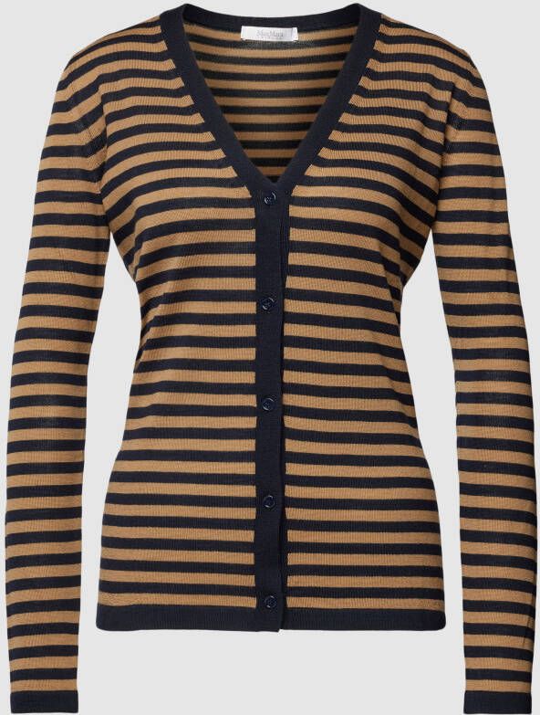 MaxMara Leisure Cardigan van scheerwol met streepmotief model 'COROLLA'
