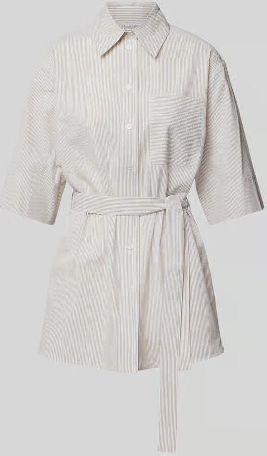 MM by Max Mara Blouse met korte mouwen en strikceintuur model 'TEXAS' - Foto 2