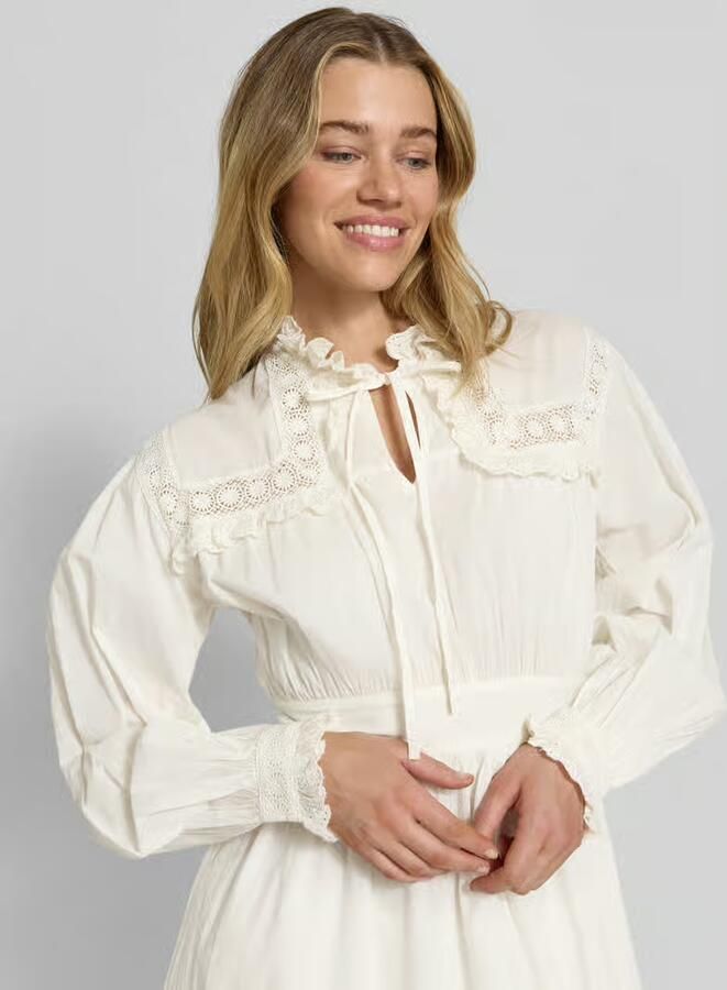 MbyM Knie-lange jurk met ruches model 'Gilara'