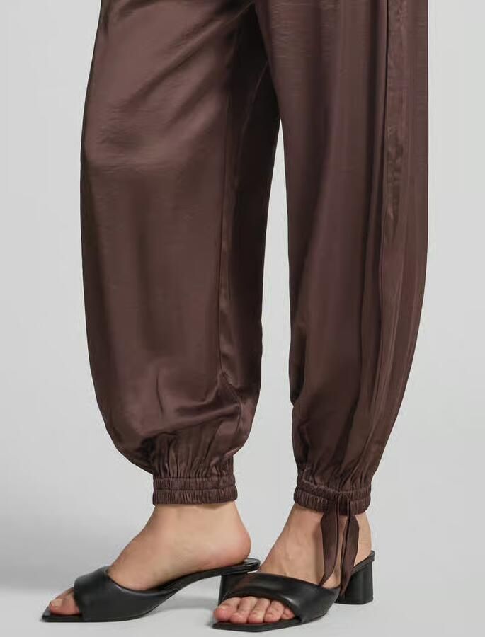 MbyM Loose fit stoffen broek van satijn met viscose - Foto 2