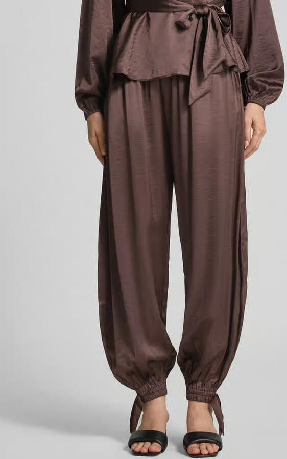 MbyM Loose fit stoffen broek van satijn met viscose - Foto 2