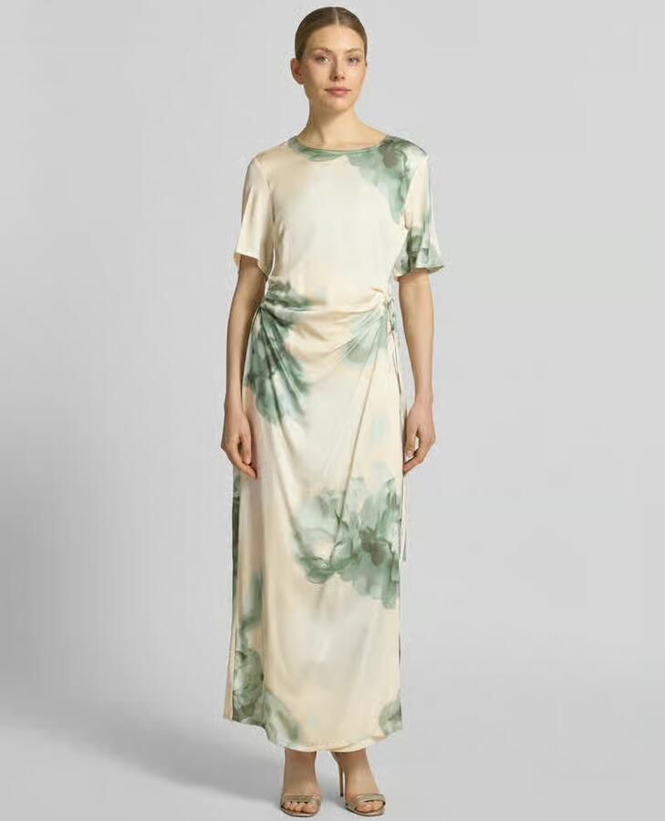 MbyM Maxi-jurk in wikkellook met vetersluiting model 'Kylar' - Foto 2