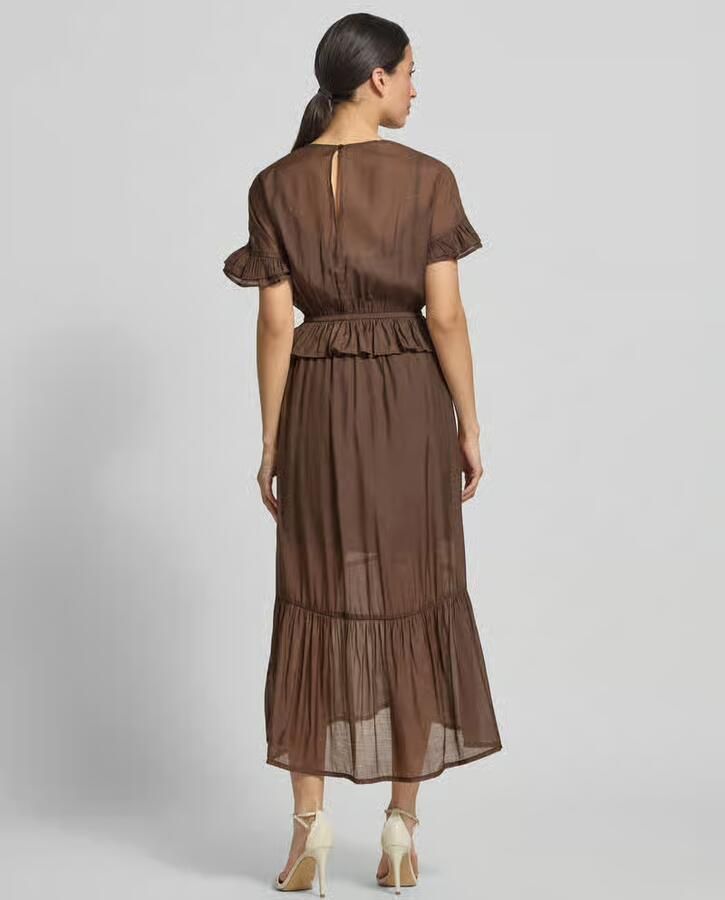 MbyM Maxi-jurk van viscosemix in laagjeslook model 'Gunnvor'