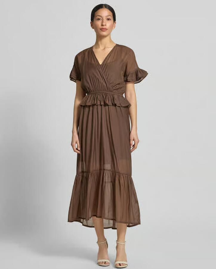 MbyM Maxi-jurk van viscosemix in laagjeslook model 'Gunnvor' - Foto 2