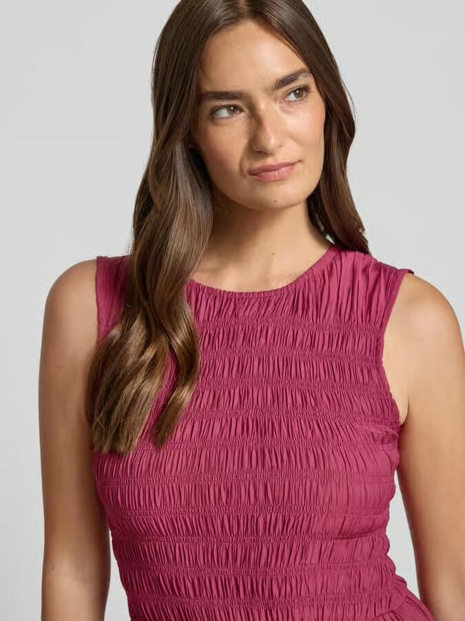 MbyM maxi-jurk van viscosemix met smokdetails model 'Sorellia'