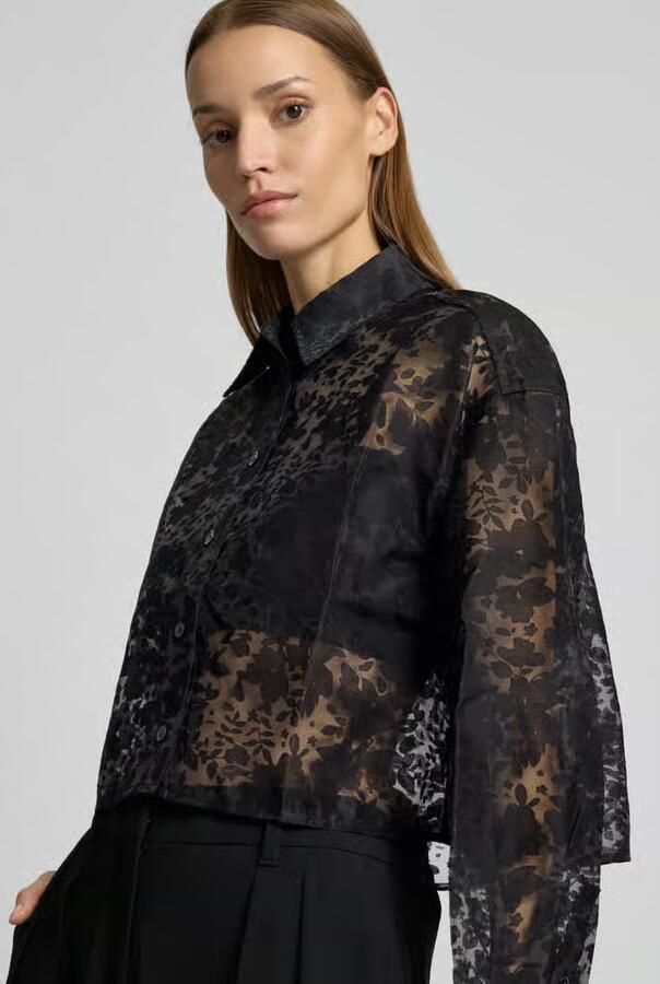 MbyM Regular fit overhemdblouse in semi-transparant design model 'Emele'