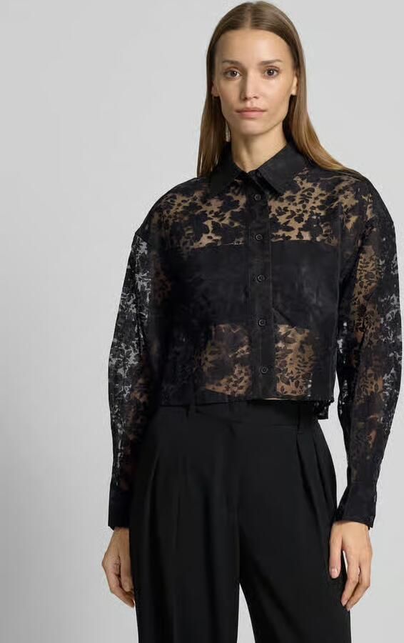 MbyM Regular fit overhemdblouse in semi-transparant design model 'Emele' - Foto 3