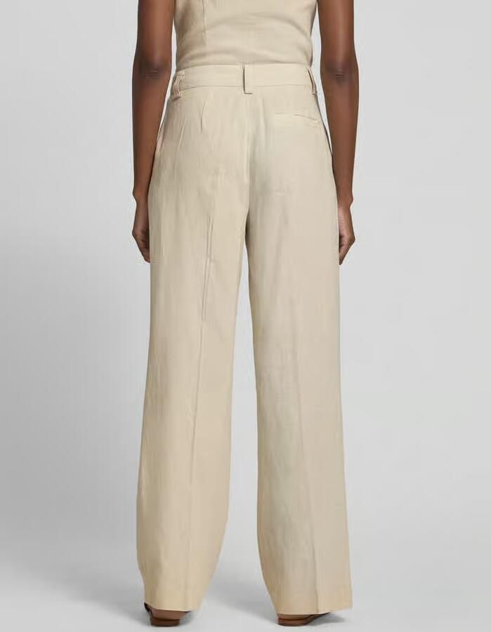 MbyM Wide leg linnen broek met bandplooien model 'Cristiana'
