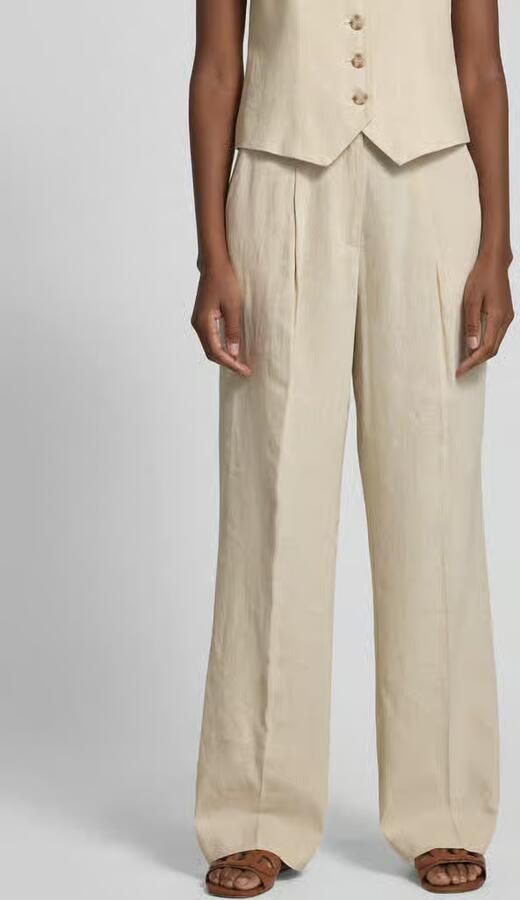 MbyM Wide leg linnen broek met bandplooien model 'Cristiana' - Foto 2