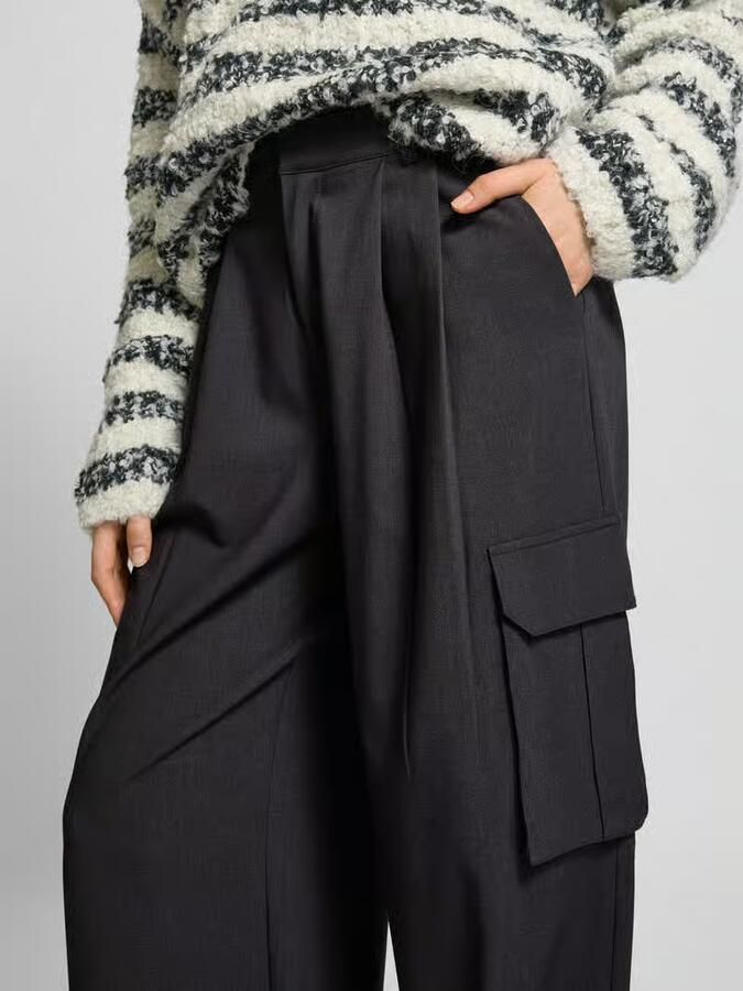 MbyM Wide leg bandplooibroek met cargozakken model 'Valo'