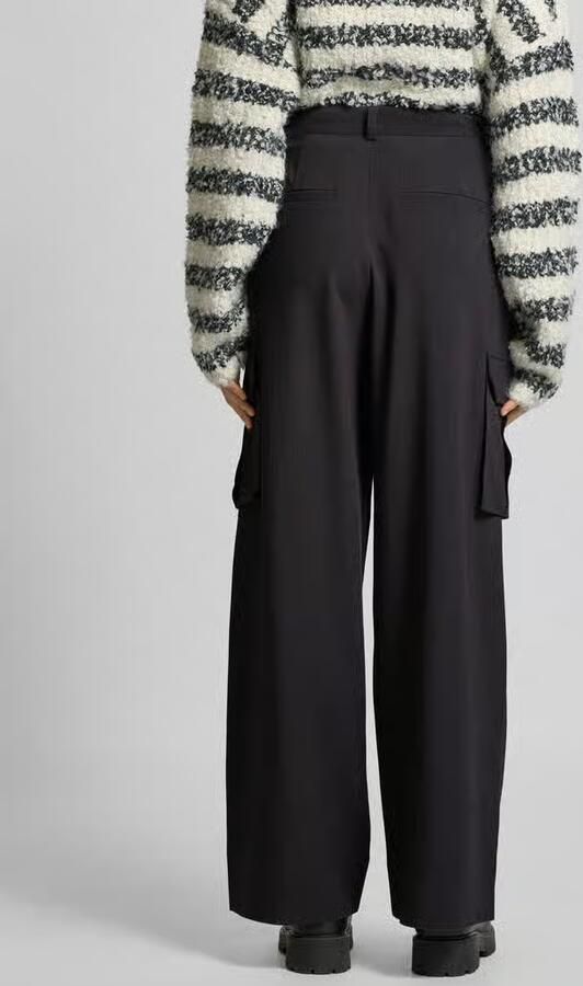 MbyM Wide leg bandplooibroek met cargozakken model 'Valo' - Foto 3