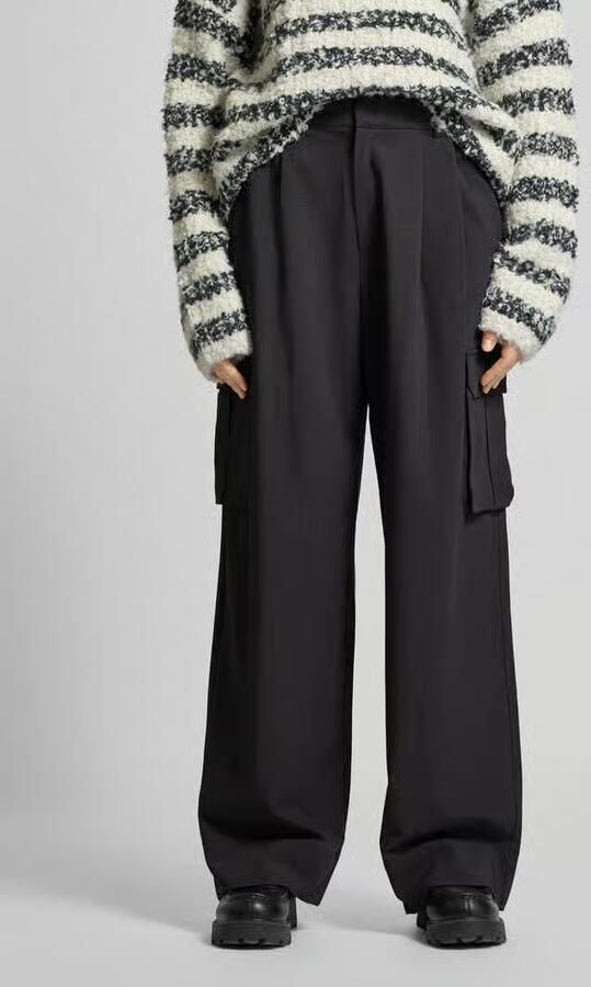 MbyM Wide leg bandplooibroek met cargozakken model 'Valo' - Foto 2