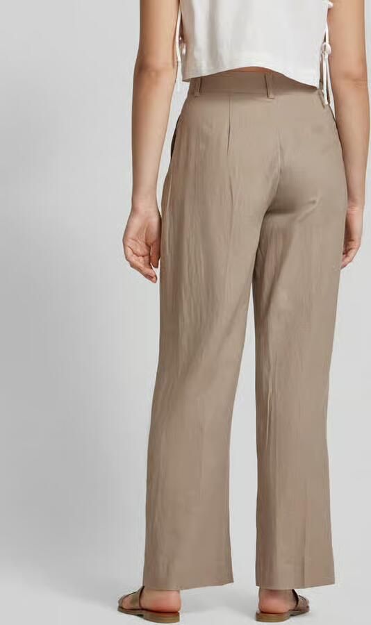 MbyM Wide leg linnen broek met bandplooien model 'Cristiana' - Foto 4