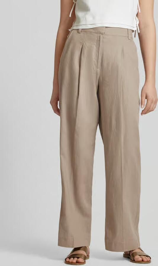 MbyM Wide leg linnen broek met bandplooien model 'Cristiana' - Foto 5