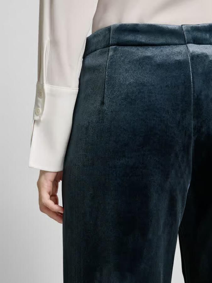 MbyM Wide leg stoffen broek in fluweellook model 'Kelita'