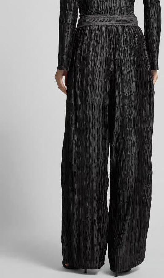 MbyM Wide leg stoffen broek met structuurmotief model 'Asaka' - Foto 3