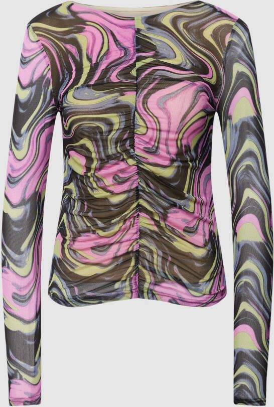 MbyM Shirt met lange mouwen en grafisch all-over motief model 'Jeevan'