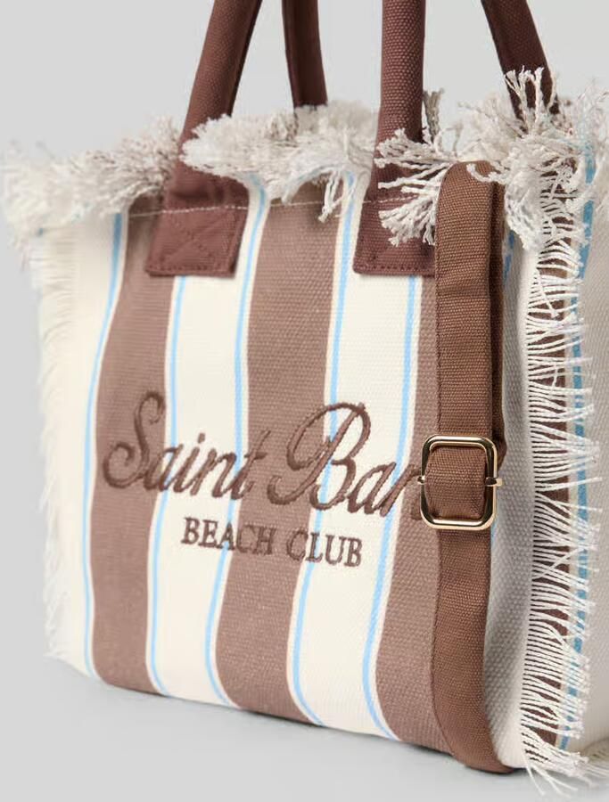 MC2 Saint Barth Handtas met labelprint en franjes model 'COLETTE'