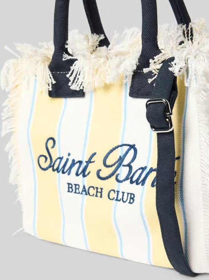 MC2 Saint Barth Handtas met labelprint en franjes model 'COLETTE'