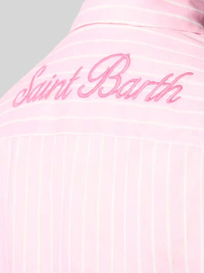 MC2 Saint Barth Linnen blouse met logostitching aan de achterkant model 'MEREDITH'