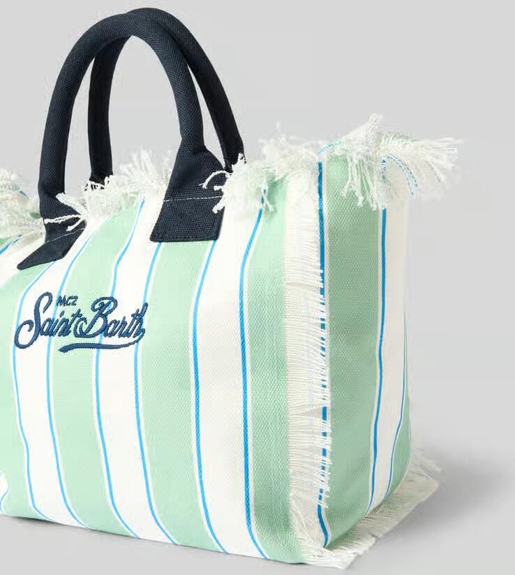 MC2 Saint Barth shopper met labelprint en franjes model 'VANITY'