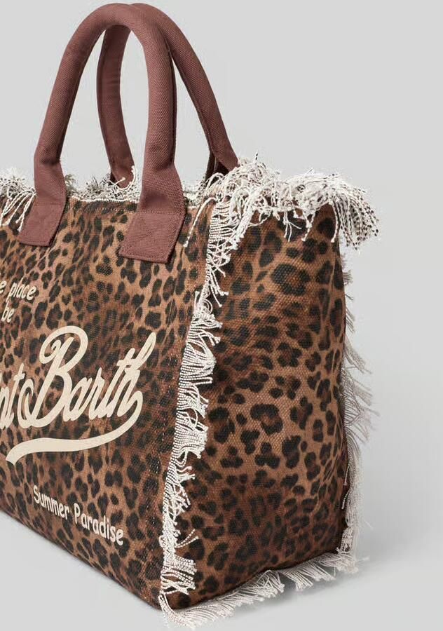 MC2 Saint Barth shopper met labelprint en franjes model 'VANITY'