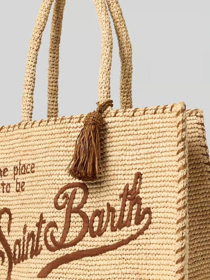 MC2 Saint Barth Shopper met labelstitching model 'VANITY RAFFIA'