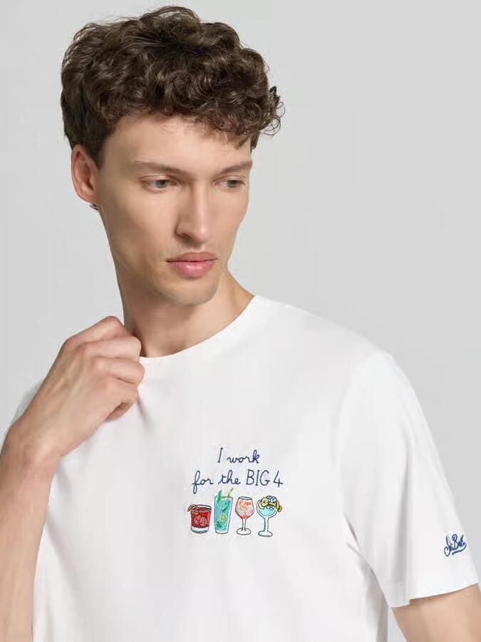 MC2 Saint Barth T-shirt met stitchings model 'PORTOFINO'