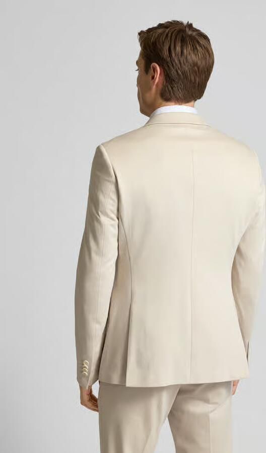MCNEAL Super slim fit 2-knoops colbert met paspelzakken