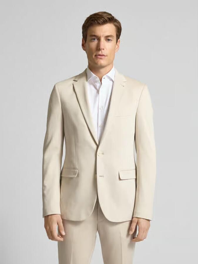MCNEAL Super slim fit 2-knoops colbert met paspelzakken - Foto 3