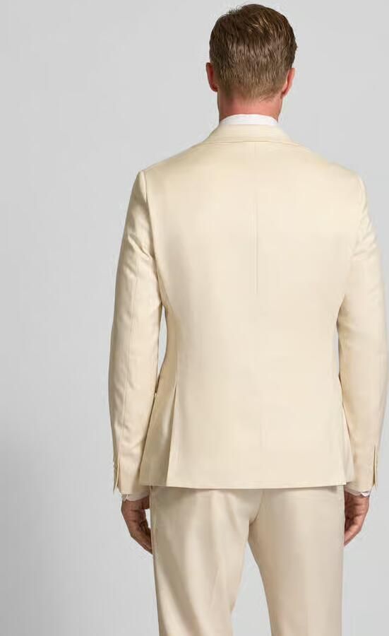 MCNEAL slim fit 2-knoops colbert met linnen-aandeel