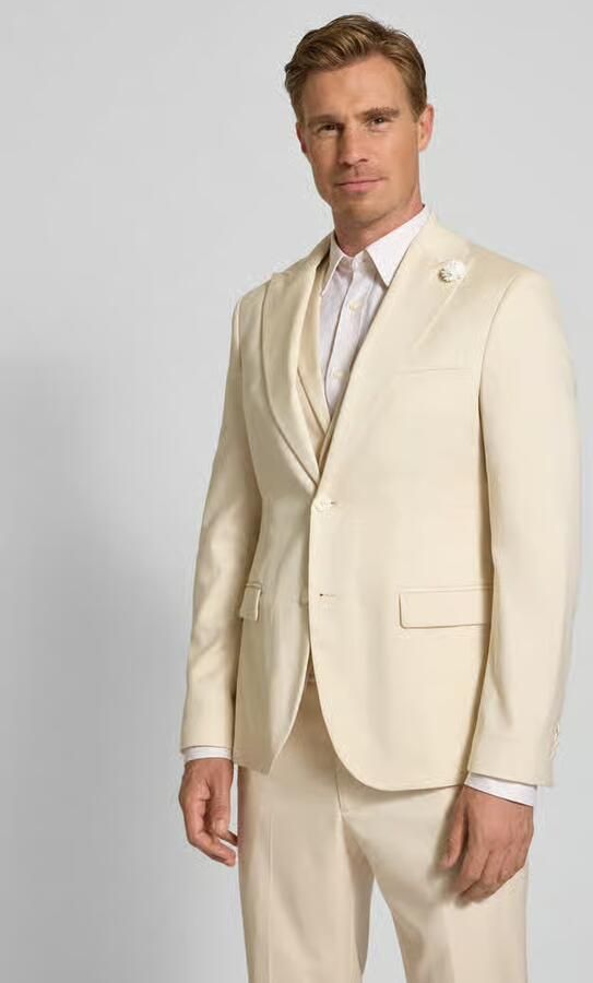 MCNEAL slim fit 2-knoops colbert met linnen-aandeel - Foto 5