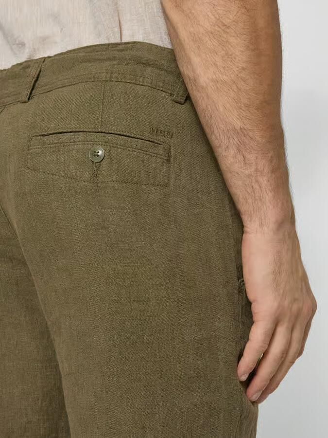 MCNEAL Linenshorts met strikceintuur en achterzakken