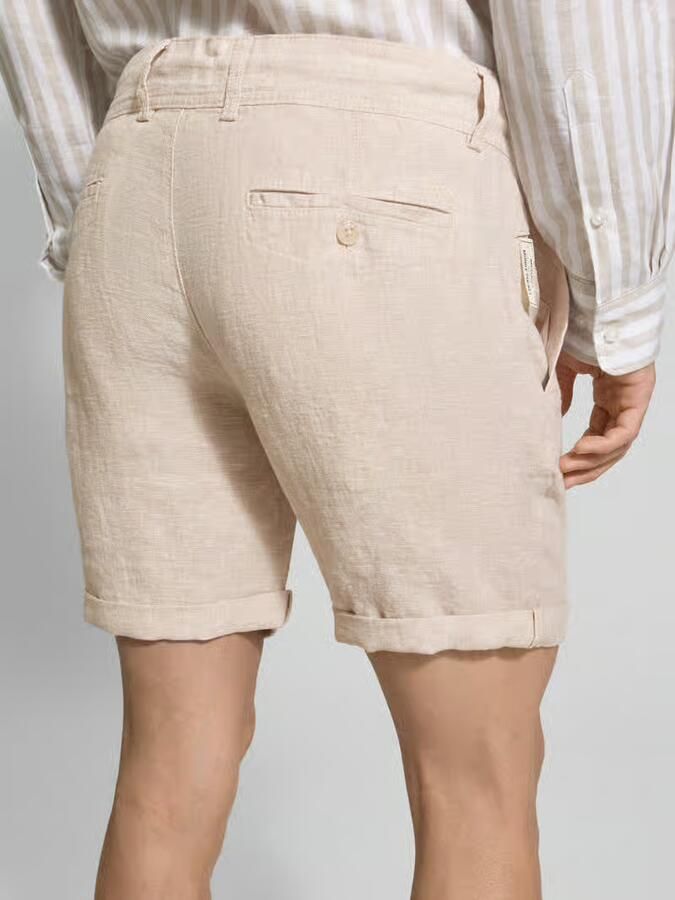 MCNEAL Linenshorts met strikceintuur en achterzakken