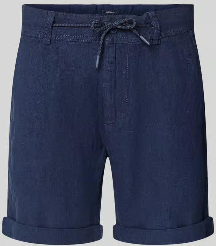 MCNEAL Linenshorts met strikceintuur en achterzakken
