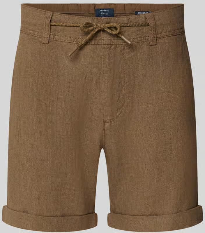 MCNEAL Linenshorts met strikceintuur en achterzakken