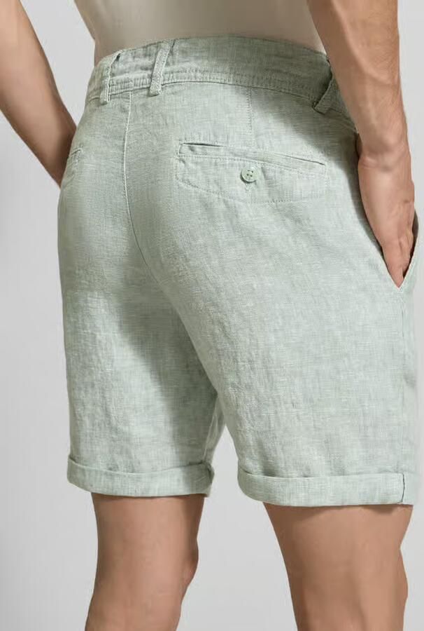 MCNEAL Linenshorts met strikceintuur en achterzakken