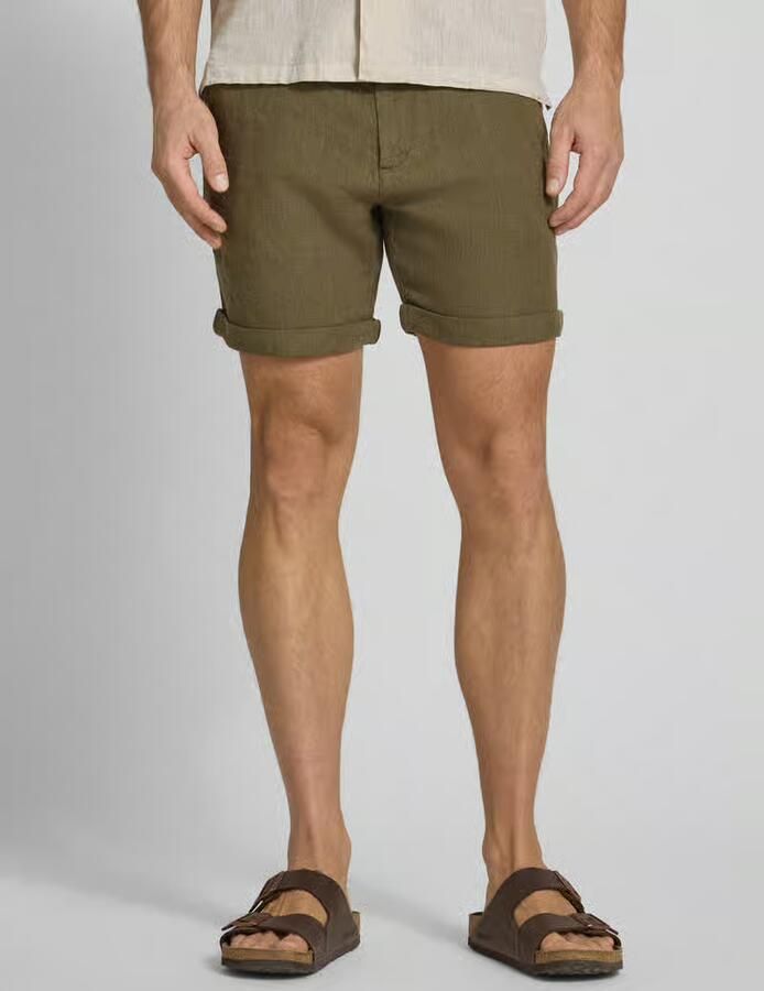 MCNEAL Linenshorts met strikceintuur en achterzakken - Foto 3