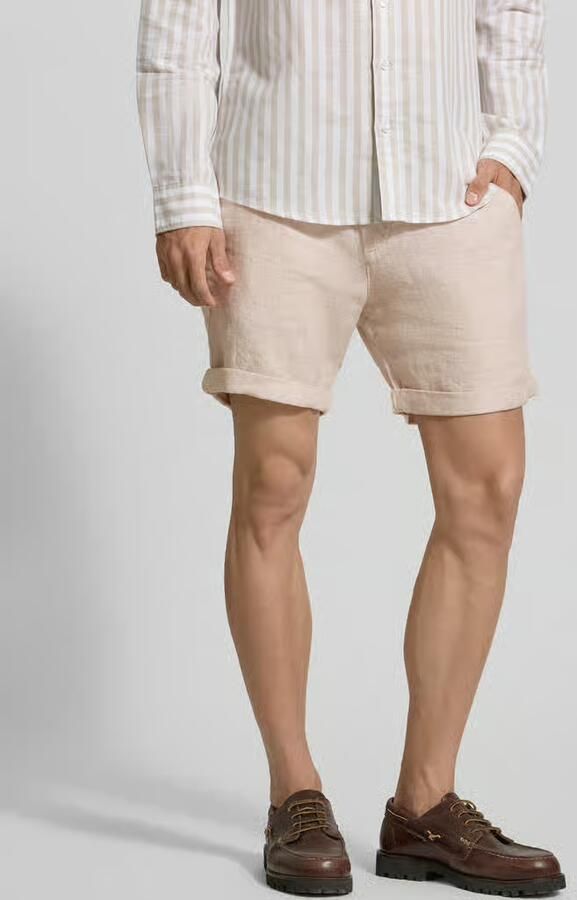 MCNEAL Linenshorts met strikceintuur en achterzakken - Foto 4