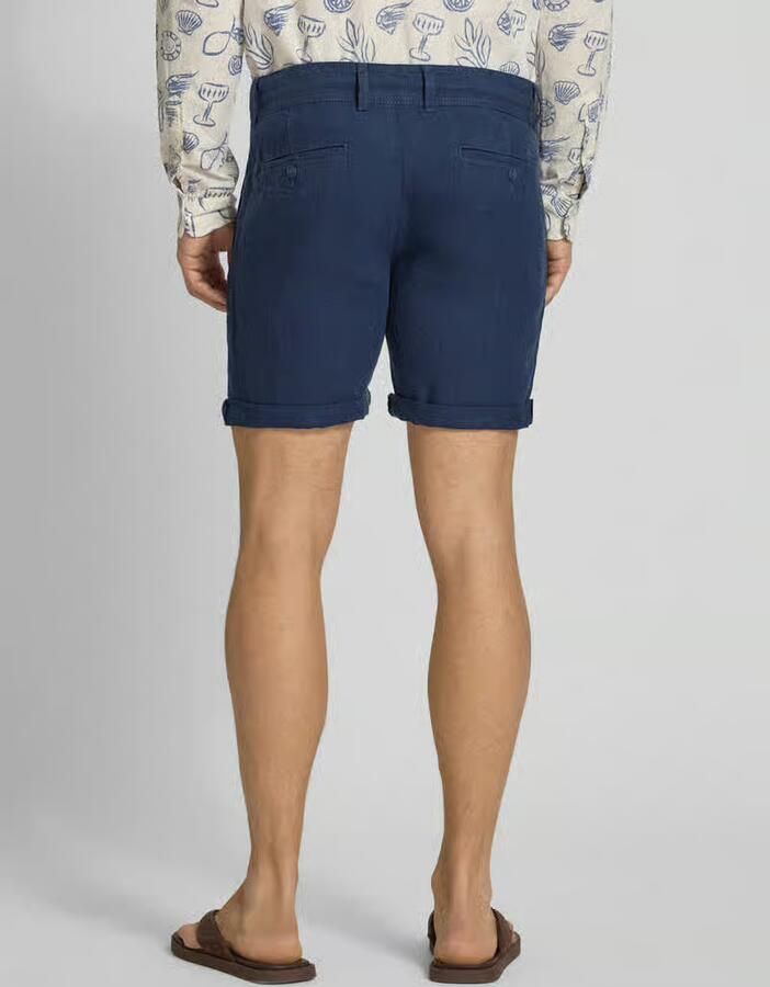 MCNEAL Linenshorts met strikceintuur en achterzakken