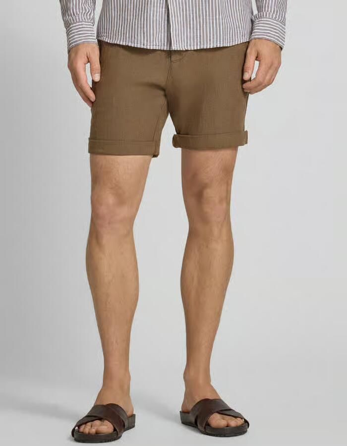MCNEAL Linenshorts met strikceintuur en achterzakken - Foto 3
