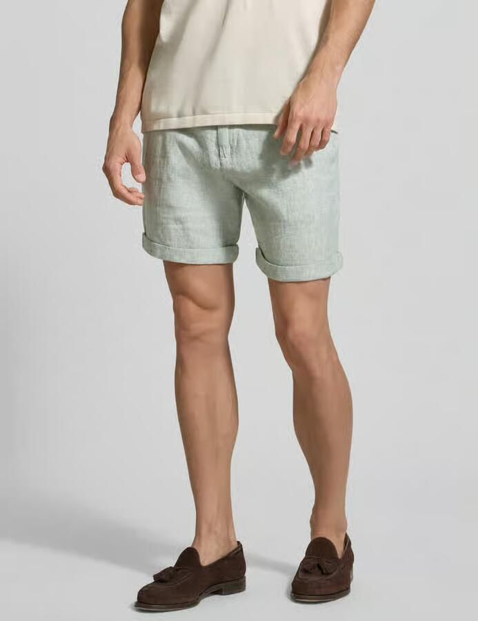 MCNEAL Linenshorts met strikceintuur en achterzakken - Foto 3