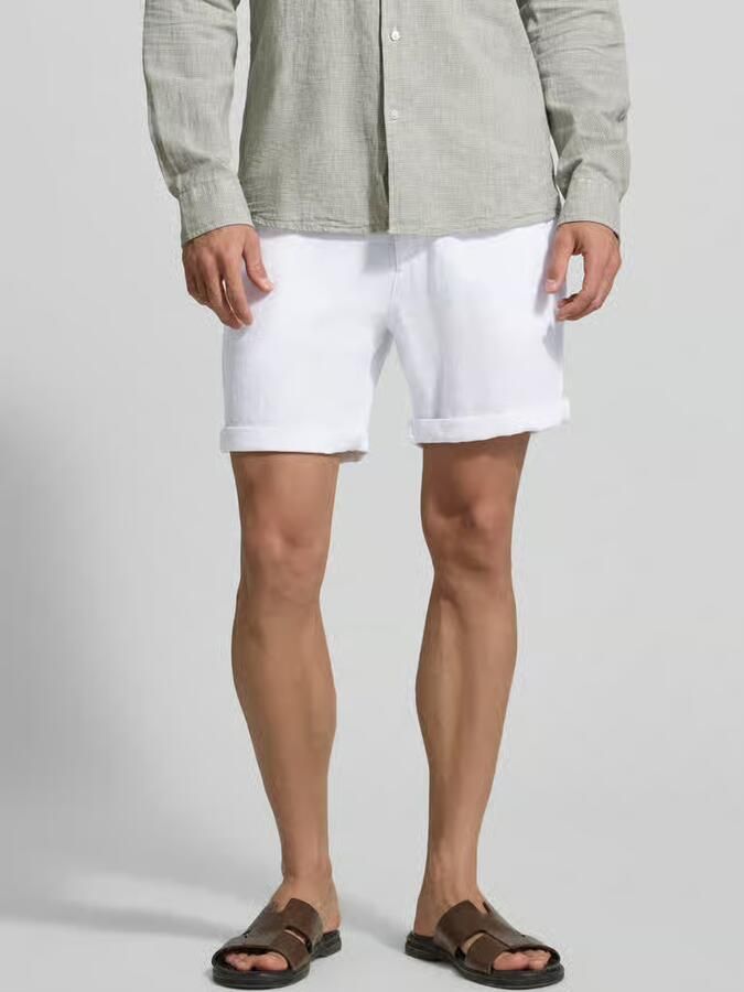 MCNEAL Linenshorts met strikceintuur en achterzakken - Foto 2