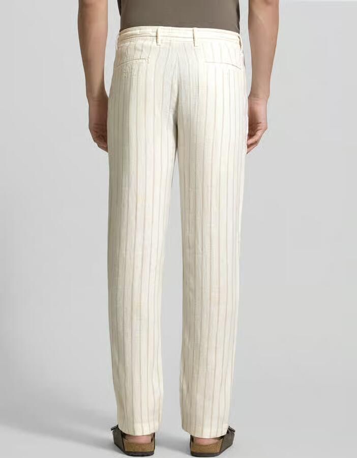 MCNEAL regular fit broek van mix van linnen en viscose